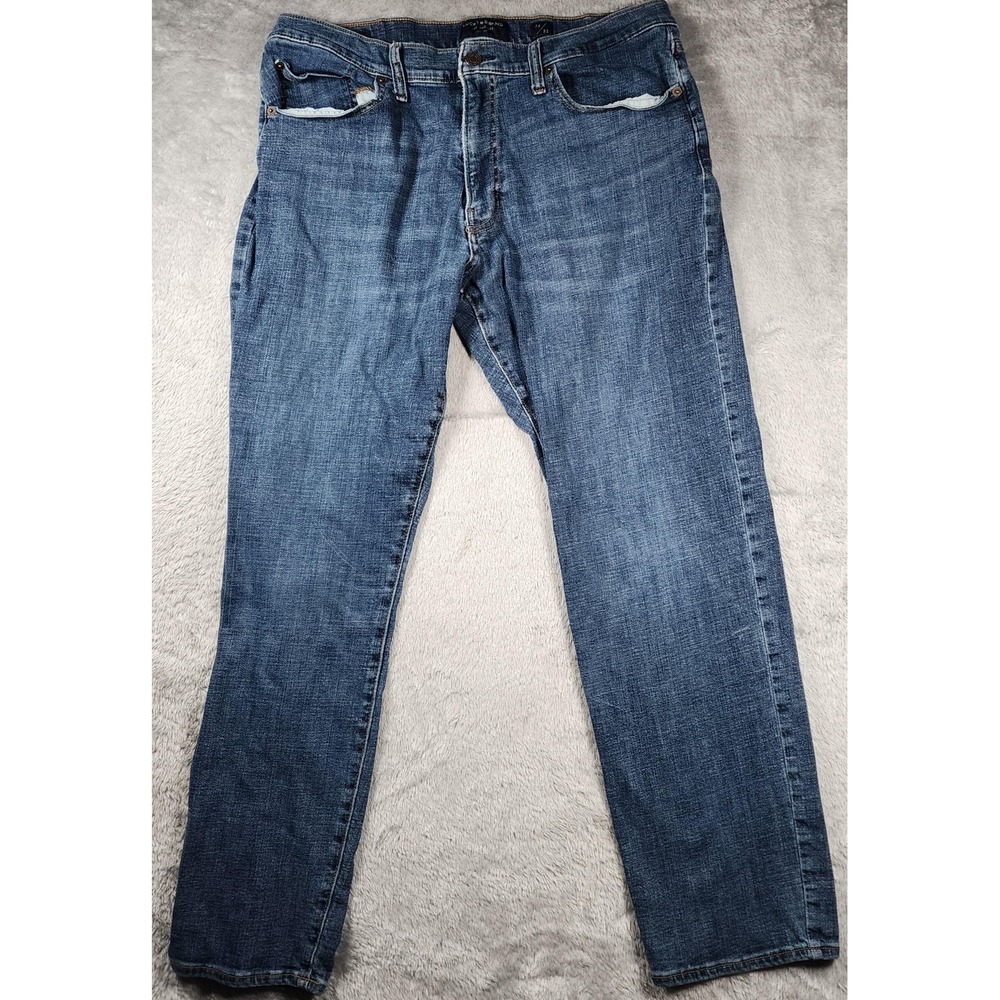Lucky Brand 121 Slim Straight Jeans Mens 34x30 Blue Denim Medium Wash‎ Tag 36x32